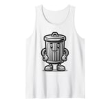 Garbage Trash Can Cartoon Character Design Tank Top