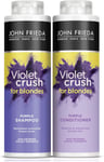 John Frieda Violet Crush Purple Shampoo and Purple Conditioner Bundle, 2 x 500