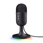 Trust Gaming GXT 236 Yami Micro Gamer à Condensateur, Microphone USB pour Le Streaming, Twitch, Youtube, Podcast, Jeux PS5, PS4, Micro ASMR avec Filtre Anti-Pop, Touche Muet, RGB - Noir