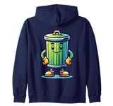 Garbage Trash Can Cartoon Character Design Zip Hoodie