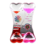 TPHJRM Hourglass timer Double Heart Liquid Motion Bubble Drip Oil Hourglass Timer Clock Kids Toy Gift