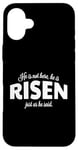 Coque pour iPhone 16 Plus He Is Not Here He Has Risen Bible Verse Femme Christian Girl