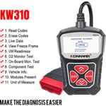 KW310 Automobile OBD Détecteur de défauts Instrument de diagnostic (Black KW310)