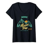 Womens Fun Matching Family Road Trip 2025 - Are We There Yet V-Neck T-Shirt