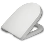 Woltu - Abattant wc en plastique avec charnière inoxyble, Couvercle de toilette antibactérienne Softclose, Blanc 47, 5 x 36, 1cm