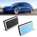 2 st. kupéluftfilter med aktivt kol Bil luftkonditionering luftintag filtertillbehör Ersättning för Tesla Model 3 Y