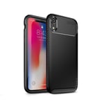 iPaky Carbon Fiber Texture Soft (iPhone Xr) - Skal- TPU - Svart