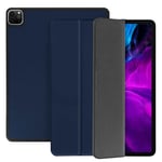 Trifold flip stand case for Apple iPad Pro 12.9 2020, slim cover - Dark Blue