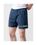 Boss Orange Dolphin Recycled Material Mens Swim Shorts - Navy - Size Small