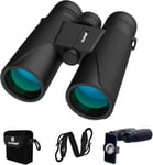 Jumelles 12x42 avec Adaptateur téléphonique pour Observation des Animaux, Voyage,théâtre, Jeux de Sport