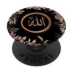 Islam calligraphie arabe motif floral Allah PopSockets PopGrip - Support et Grip pour Smartphone/Tablette avec un Top Interchangeable