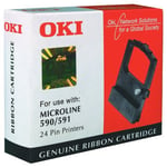 Oki Black Fabric Ribbon For Microline 590/591 09002316