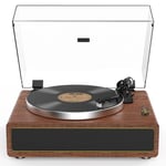 Platine Vinyle avec Haut-Parleurs Intégrés Bluetooth Vinyles Tourne Disque à Courroie Arrêt Automatique 33/45 Tours Sortie RCA Entrée AUX