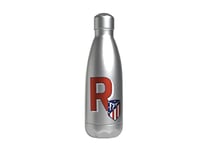 Atletico de Madrid - Bouteille d'eau en acier inoxydable, fermeture hermétique, lettre R en rouge, 550 ml, couleur métallisée, produit officiel (CyP Brands)