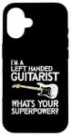 Coque pour iPhone 16 Guitariste gaucher pour gaucher et joueur de guitare Shredder Rock Band