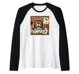 Funny Vampire Cat, Halloween, Love Cats with Attitude Raglan Baseball Tee