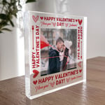 Personalised Happy Valentines Gift For Boyfriend Girlfriend Photo Plaque Him Her