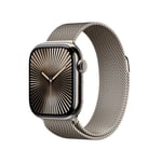 Apple Watch Series 10 GPS + Cellular 42mm Boîtier en Titane Naturel avec Bracelet Milanais Naturel