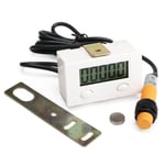 0-99999 Lcd Digital Display Elektronisk Räknare Punch Magnetisk Induktion Närhetsswitch Reciprocat  (FMY) White