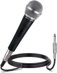 Pyle Microphone-Micro Vocal Dynamique Professionnel, cardioïde Dynamique,Micro portatif pour Chant,câble Audio XLR de 4,5m, Compatible karaoké,Haut-Parleur,amplificateur de Voix,mixeur