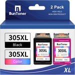 Buntoner 305 Xl Compatible Avec Cartouche Encre Hp 305 Xl Noir Et Couleur Avec Hp Deskjet 2700 2710 2710E 2720 4120 Envy 6020 Drucker