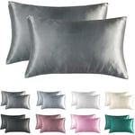 Crea - Satin Pillow Case Standard Size Set Of 2 Soft And Silky Anti-wrinkle