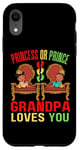 Coque pour iPhone XR Princesse Prince Grandpa Loves You Noir Baby Shower Sexe