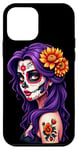 Coque pour iPhone 12 mini Dia de los Muertos tête femme mexicaine Mexique sugar skull