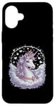 Coque pour iPhone 16 Plus licorne imaginative avec des étoiles