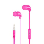 Music Sound | ÉCOUTEURS Fullcolor Intra-Auriculaires | Écouteurs Intra-Auriculaires Stéréo avec Fil et Microphone Intégré - Connecteur Jack 3.5 mm - Câble Anti-enchevêtrement de 1,2 m - Couleur Rose