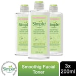 3x of 200ml Simple Kind to Skin Soothing Facial Toner with Multi-Vitamines