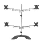 StarTech.com Desktop Quad Monitor Stand - Ergonomic VESA 4 Monitor Arm (2x2) ...