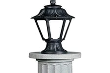 B·LED BARCELONA LED BarcelonaLED Fumagalli Lanterne de pied extérieure IP55 pour jardin, terrasse, patio, style lampadaire classique noir avec diffuseur opale culot E27