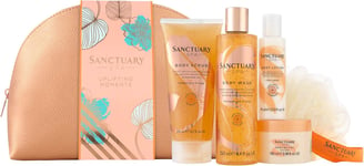 Sanctuary Spa Gift Set, Uplifting Moments Travel Wash Bag Vegan Beauty Gift, For