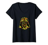 Star Wars Hawaiian Print Darth Vader Helmet V-Neck T-Shirt