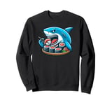 Shark Eating Sushi Sushi rolls Sweatshirt