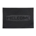 Relaxdays Paillasson 60 x 40 cm WELCOME sol antidérapant 100% caoutchouc tapis entrée intérieur extérieur, noir, 80 x 150 cm