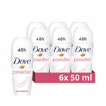 Dove Powder Anti-Perspirant Roll On deodorant with ¼ moisturising cream for 48-hour protection and underarm care 6x 50 ml