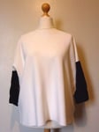 Whistles Split Back Boxy Colourblock Jumper Size 12-14 BNWT RRP £95 White/Black