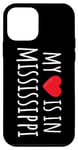 Coque pour iPhone 12 mini My Heart Is In Missisippi Cute American State