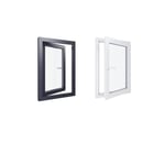 Fenetre PVC - LxH 700x1000mm - Triple vitrage - Blanc intérieur - Anthracite extérieur - Ferrage Droite