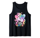 Cute Unicorn Birthday Party For 7th Year Old Birthday Girl Tank Top