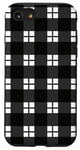 iPhone SE (2020) / 7 / 8 Black White Checkered Plaid Flannel Gingham Pattern Checker Case