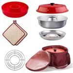 Omnia - Pack Four + Sac + 2 Maniques + Grille + Moule En Silicone Camping-Car Bateau Van - Rouge