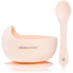 Kikkaboo Silicone Bowl with Spoon silikoneskål med teske 4 m+ Pink 2 stk.