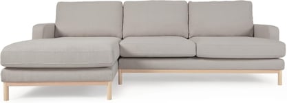 Mihaela, Chaiselong sofa, grå, H88x264x154 cm, venstrevendt