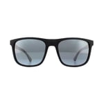 Emporio Armani Mens Sunglasses 4129 50016G Matte Black Light Grey Mirror - One Size