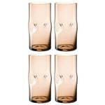 Leonardo Vesuvio Lot de 4 verres à eau en verre organique de qualité supérieure 330 ml Fabriqué à la main Passe au lave-vaisselle 4 verres à eau de couleur marron