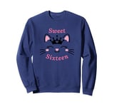 Cute Cat Sweet Sixteen Girl 16th Birthday Party Design Pink Sweatshirt