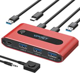 10Gbps Switch Usb C 2 Pc Partagent 4 Port Usb3.2 Commutateur Usb Ne Prend Pas En Charge La Transmission Vidéo Et Le Chargement Pd Comprend 2Xcâbles Usbc-A Et 1Xcâble Usbc-C[PCZ231546]